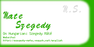 mate szegedy business card