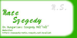 mate szegedy business card